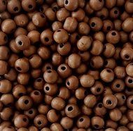 350 saddelbrune træperler. 8 mm. 2,8 m.